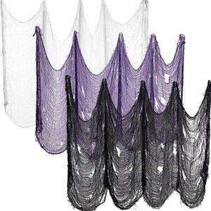 3 Pcs Halloween Creepy Cloth Gauze Spooky 29.6 x 120 Inches Hanging Decor